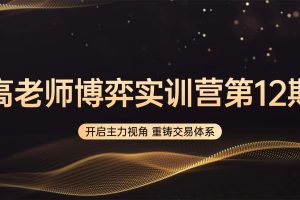 高扬股票博弈交易法-博弈实训营第12期